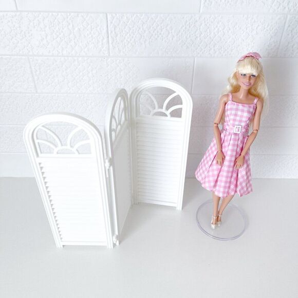 3-Panel White Privacy Screen Dollhouse 1:6 Scale Furniture 12” Barbie Integrity - Picture 4 of 4